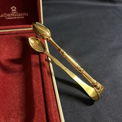 Auerhahn Prestige 4000 Zuckerzange neuwertig Hartvergoldet in Originalverpackung