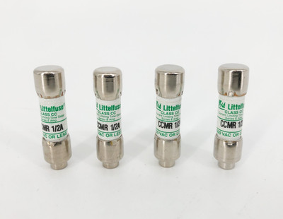 Lot of 4 New Littelfuse CCMR 1/2A Time Delay Fuses 1/2A 600VAC Class CC - No Box