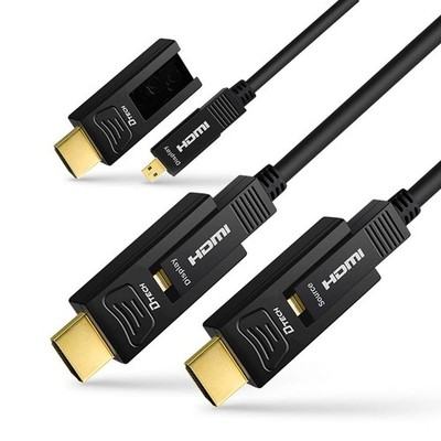 25 Feet Fiber Optic HDMI Cable 4K 60Hz YUV 444 18Gbps Ultra HD with Dual Conn...