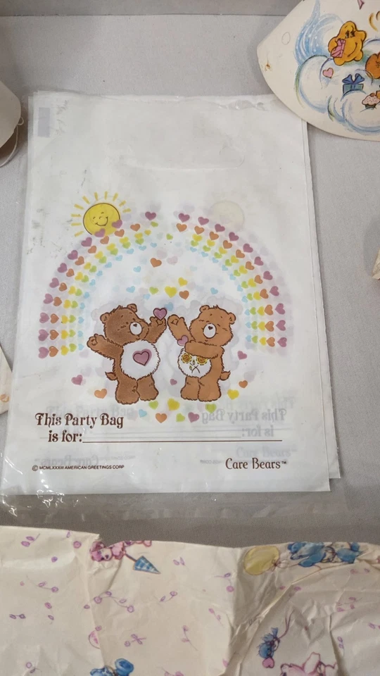 Vintage Care Bears Party Supplies Plate And Napkins Hats 1980’s  - Image 4 of 4