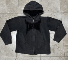 Youth Medium 10/12 Y2K Grunge Tapout grey Zipup Hoodie