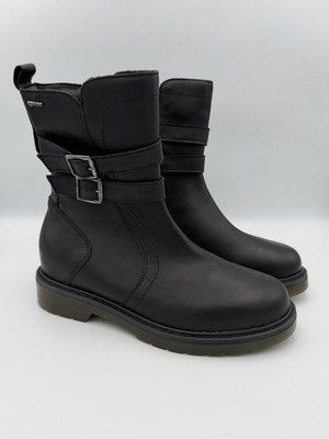 IGI&Co Black Leather Moto Ankle Boots Side Zip Women s 6.5 Made in Italy