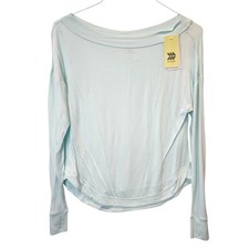 All in Motion Womens Modal Sweatshirt Aqua Green Thumbhole Long Sleeve XS NWT