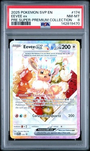Eevee ex #174 PSA 8 Promo Prismatic Evolutions Super Premium Collection Pokemon