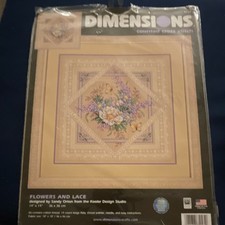 Dimensions Flowers and Lace Counted Cross Stitch Kit Flowers  Plants 35105