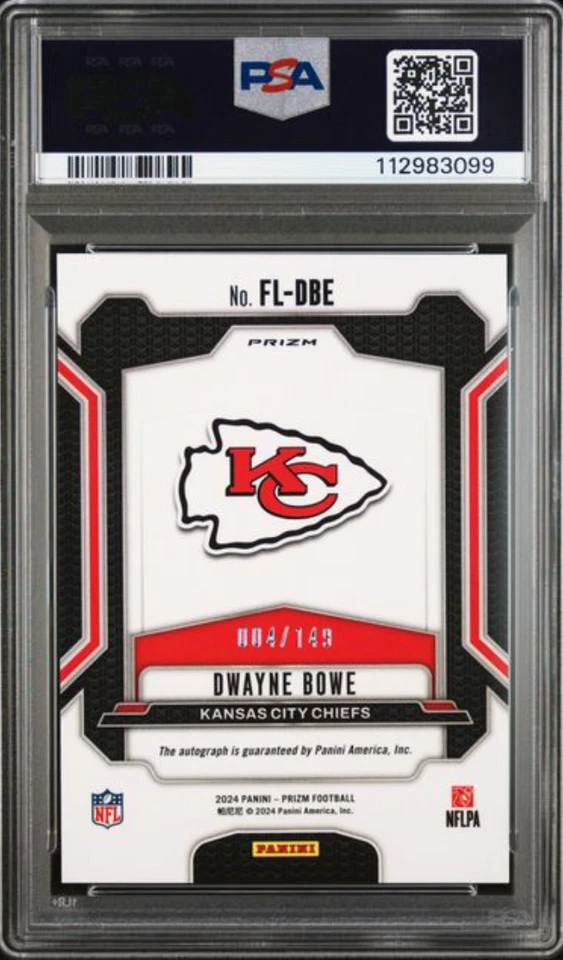 2024 PANINI PRIZM #FLDBE ДУЭЙН БОУ ЛЕГЕНДЫ ФРАНШИЗЫ SIG PSA КАК НОВЫЙ 9 С АВТОГРАФОМ - Изображение 2 из 2