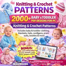 Knitting  Crochet Patterns USB  2000 Baby  Toddler Subscription Free