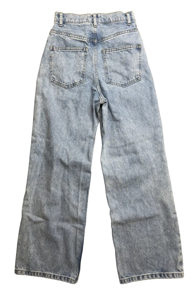 Pantalones de mezclilla azul lavado claro Asos Design pierna ancha tiro alto Y2K W 24 x L 30 Foto 2 de 4