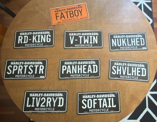 Harley-Davidson Collectible Motorcycle License Plates Set of 9 FATBOY SOFTAIL