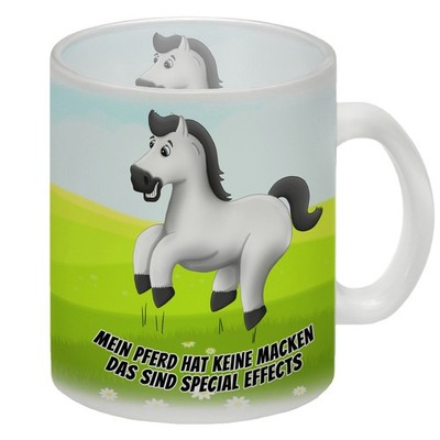 Mein Pferd hat keine Macken, das sind Special Effects Glas Tasse mit