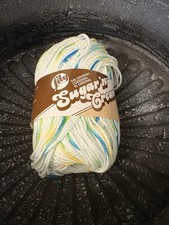 Lily Sugar'n Cream Yarn Super Size-Summer Prints Blue Green White Cotton
