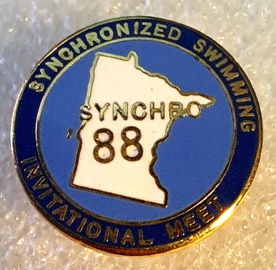 Vintage Synchronized Swimming Invitational Meet Minnesota Synchro 1988 Pin Rare