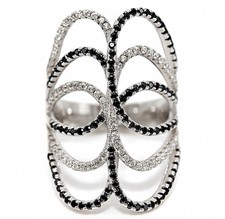 1CT Treated Black Sapphire  Topaz 925 Solid Sterling Silver Ring Jewelry Sz 6