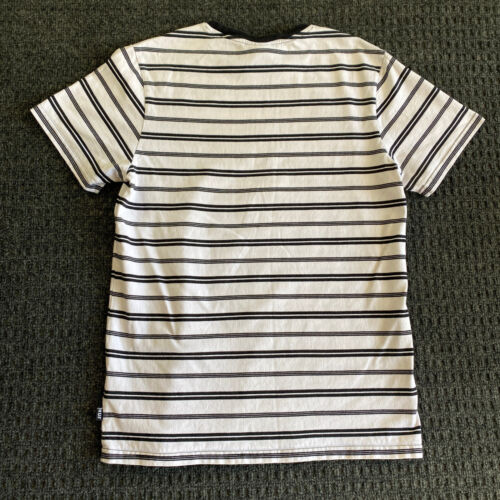 Huf Worldwide Vintage 90’s Style T Shirt Striped Black White Guess Ringer M - Picture 4 of 9