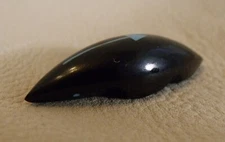 Zuni carved jet mole, turquoise eyes & heart line by Abby Quam & Clayton Panteah