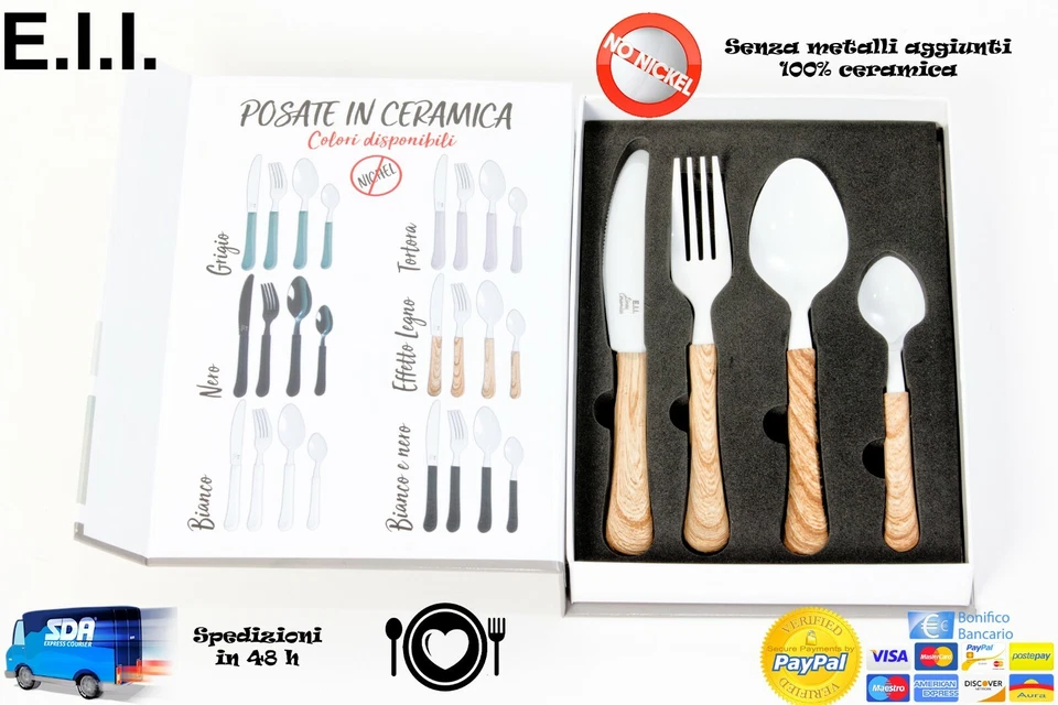 SET POSATERIE 4 PZ IN CERAMICA ANALLERGICHE - Immagine 4 di 4