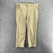 New Weatherproof Pants Men 38*29 Beige Vintage Mid Rise Flat Front Chino Casual