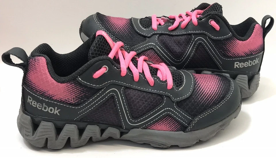Zapatillas Reebok Zigtch Neón Rosa Gris Juvenil Zapatos Negros Ortholite Talla 2 Foto 3 de 4