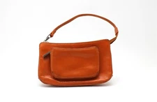 HOBO International Tangerine Leather Zip Wristlet Purce W/ Front Pocket