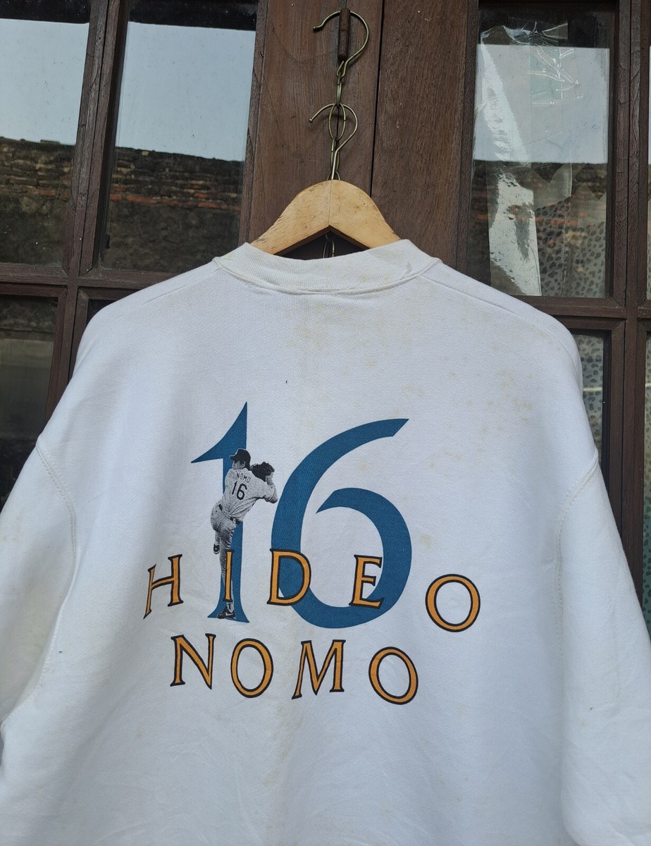 NOS 90s MLB x LA Dodgers Hideo Nomo 1995 Sweatshirt Mens Large | eBay