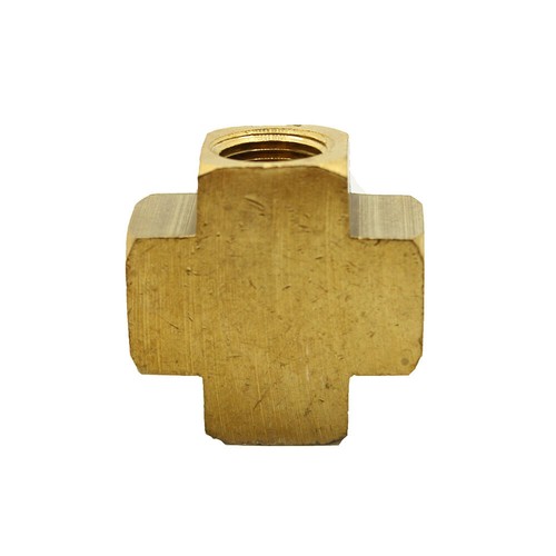 Thrifco 5318003 1/4 Inch Brass Cross Fitting - Picture 4 of 6