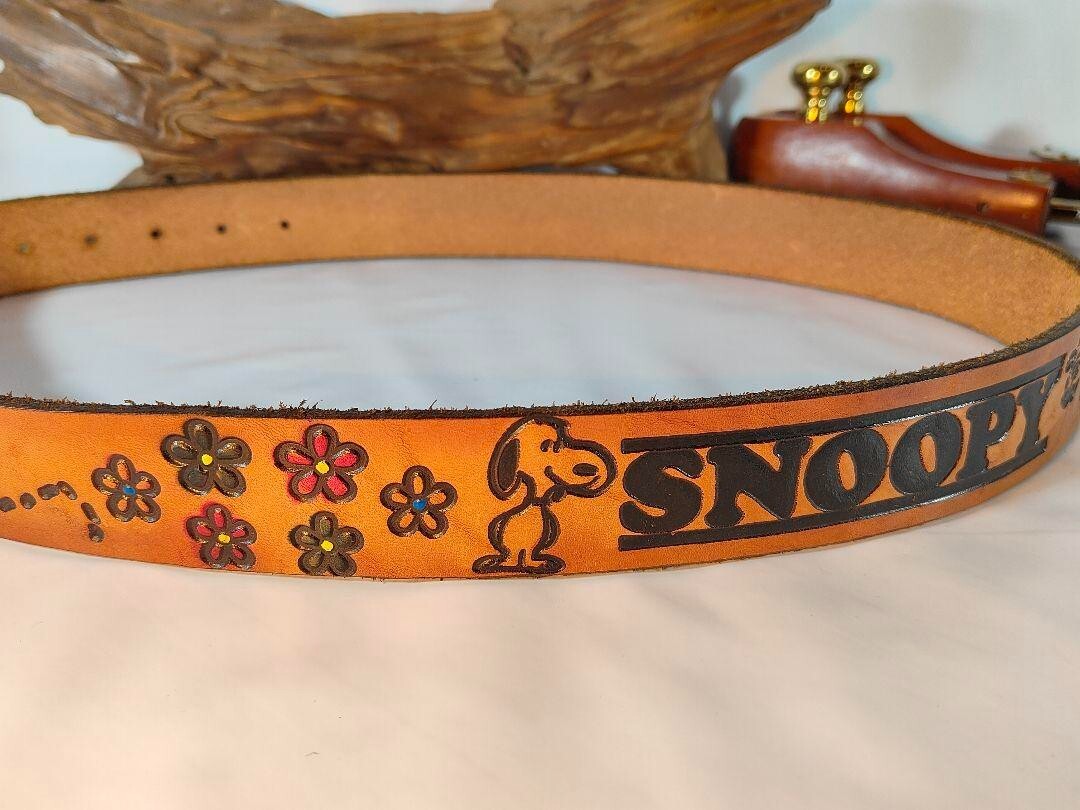 OLD BETTY'S SNOOPY Luxury Leather Belt Brown Pre-owned Japan