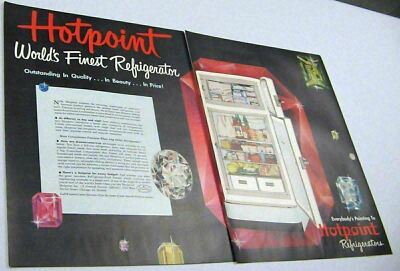 1949 Print Ad Hotpoint World's Finest Refrigerators GE Affiliate Chicago,IL