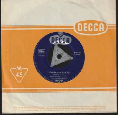   7'' 1959 Werner Müller RIAS Tanzorchester Monkey Cha Cha  RARE Decca 18961 NM  
