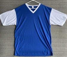 Vintage 1990's Raglan T-Shirt Blue With White Sleeves Mens 3XL Made In Canada