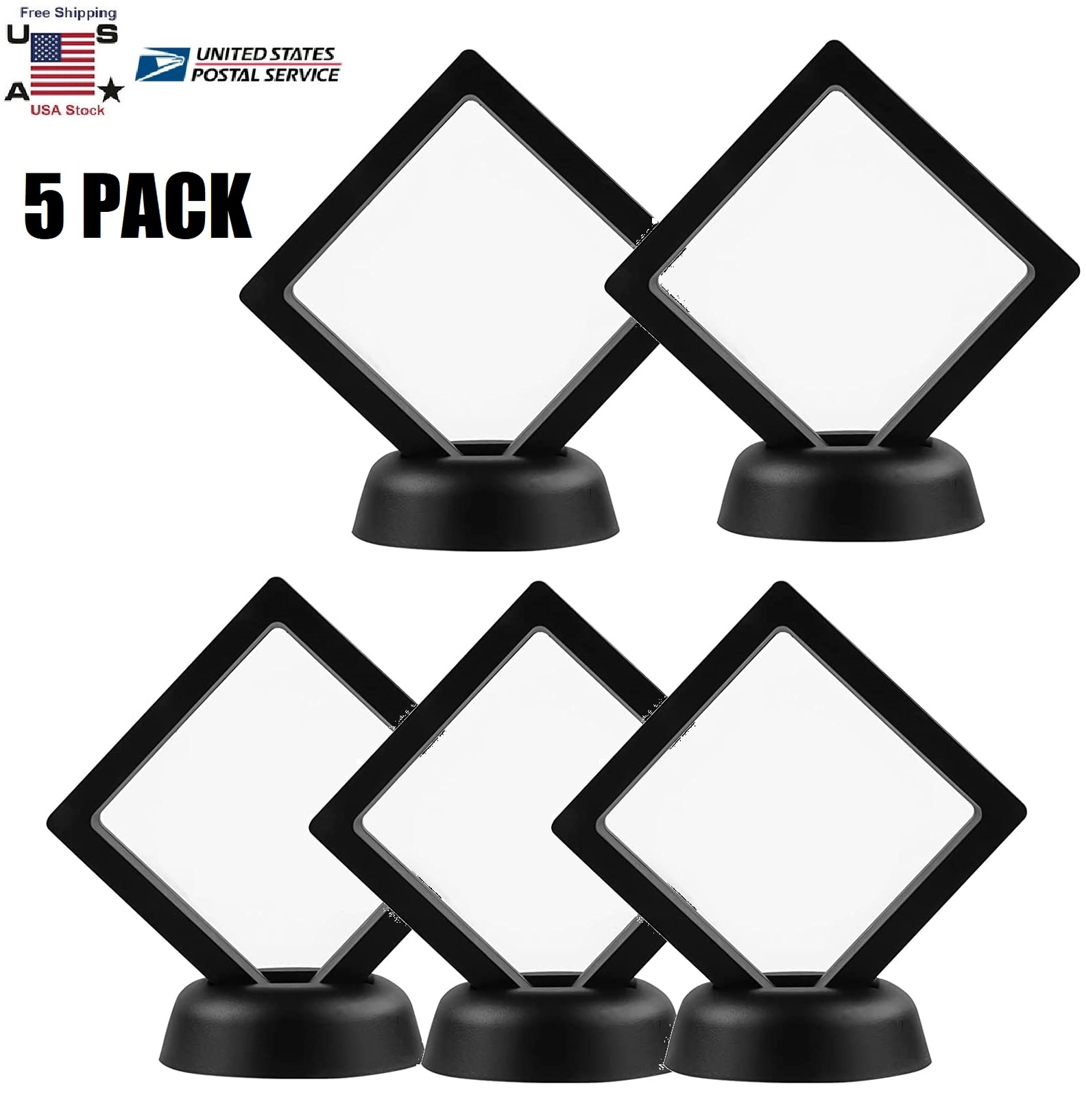 10× 3D Coin Floating Display Frame Stand Holder Jewelry Challenge Case ...