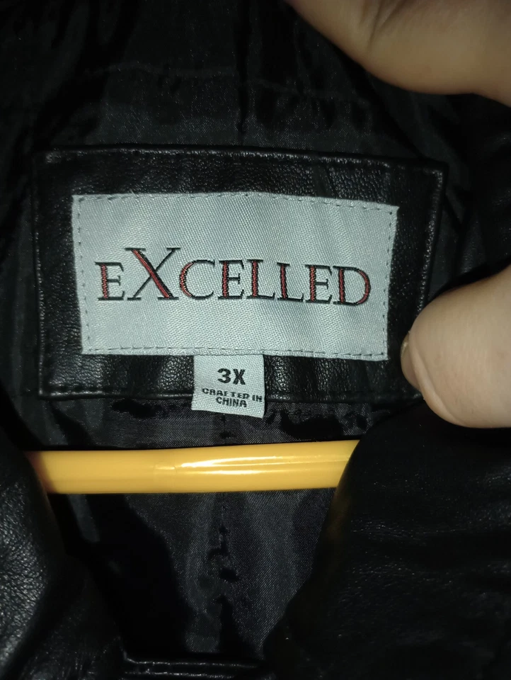 Excelled New York Black Leather Jacket Size XL RN# 20849 NWT 100% Leather - Image 3 of 4