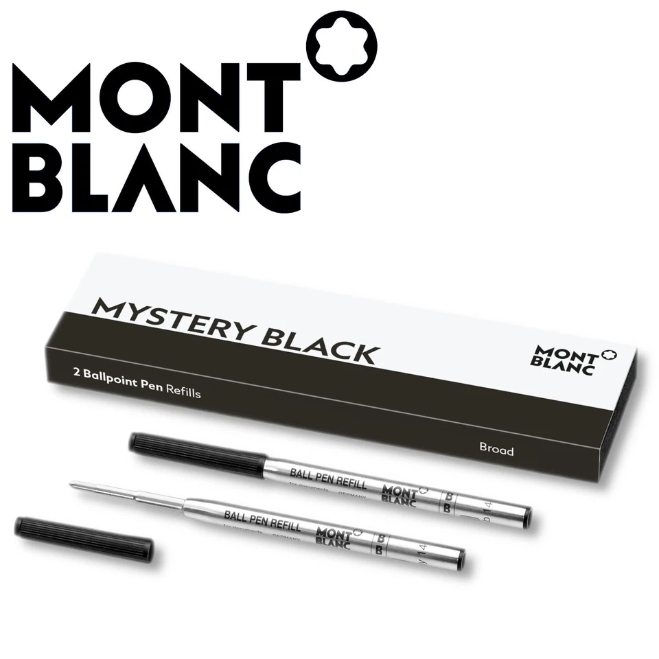 Montblanc Kugelschreibermine Mine Refills B Mystery Black schwarz 2 Stück