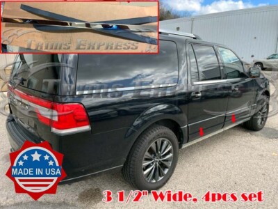 fit:2007-2017 Lincoln Navigator L Body Side Molding Rocker Panel Trim Step Bar