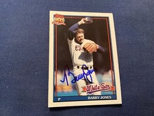BARRY JONES  1991 TOPPS  SIGNED, MINT CARD # 33 WHITE SOX  PITCHER / FREE PH