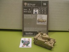  Axis  Allies Miniatures NORTH AFRICA M3 Stuart with card 15/60 