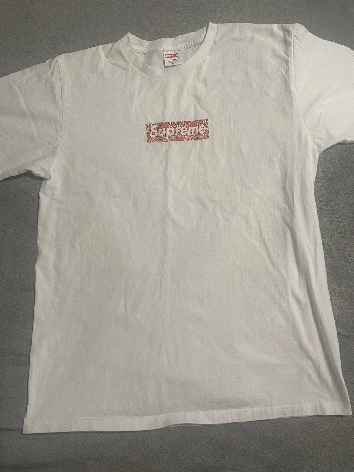 2001 Supreme White/Red Paisley Box Logo