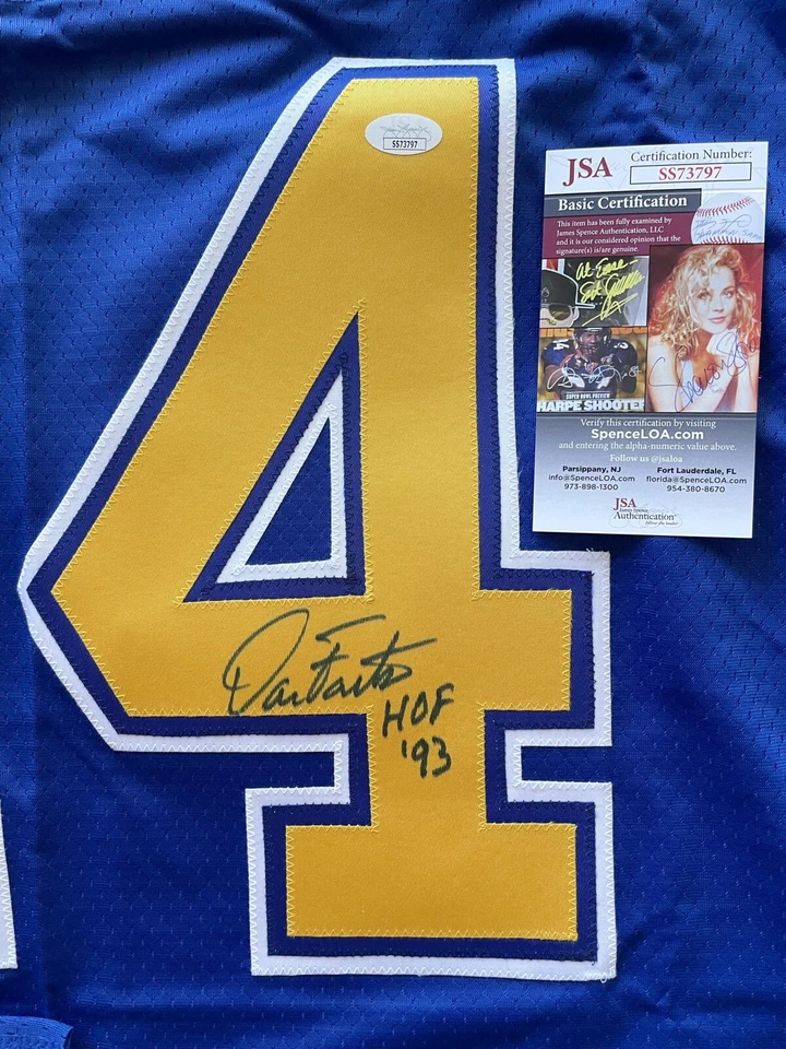 Dan Fouts signed autographed Chargers NFL Vintage stitched throwback jersey JSA - Image 2 of 3