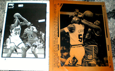 ( 2 ) TYPE 1 + AP WIRE PHOTO ('91 NBA PLAYOFF BULLS HORACE GRANT, EWING, COLEMAN