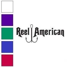 Reel American Fishing Vinyl Decal Sticker Multiple Colors Sizes 3248