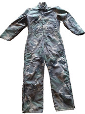 Camo Coveralls Mens Size 46 Green Pattern Insulated Coveralls Zip Up Vintage