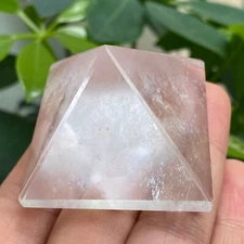 1PC Natural clear crystal Quartz Pyramid Carved Crystal Point Reiki healing 40mm
