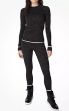 Sweaty Betty Seamless Ski Base Layer Set Leggings & Top XS Animal Print BNWT