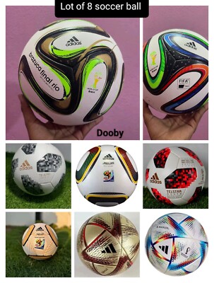 ADIDAS FIFA WORLD CUP OFFICIAL MATCH BALL LOT OF 8 BALLS SIZE 5.