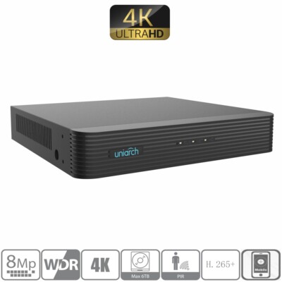 Uniarch NVR 4-Kanal Aufzeichnungsgerät Rekorder 4K UHD bis 8MP Kamera Onvif 