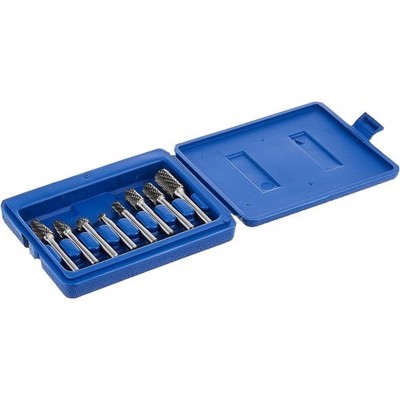 Astro Pneumatic 2181 Double Cut Carbide Rotary Burr Set 1/4'' Shank, 8 Pieces