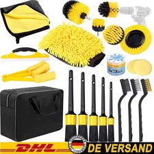 20tlg Auto Pflege Reinigungsset Mikrofaser Tücher Schwamm Felgen Bürste Wasch DE