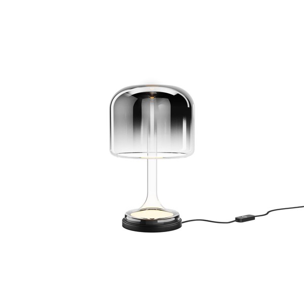 Led Leuchte Nachttisch Dimmbar Glas Schirm Rauchgrau 28 Cm 3000 K Tischlampe-image