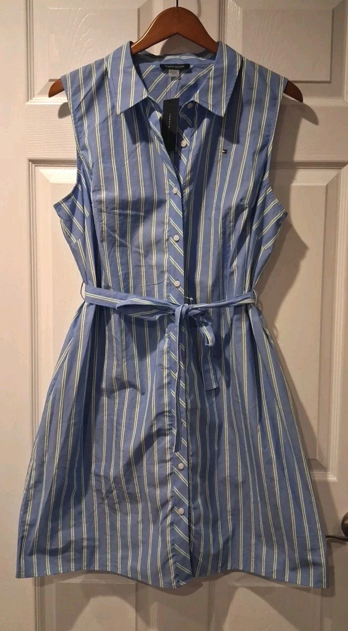 Tommy Hilfiger Womens Sleeveless Cotton Shirt Dress size 14 Blue
Opens in a new window or tab