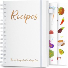 JUBTIC Recipe Book to Write in Your Own Medium 5.8 x8.3 Inch , Pearl