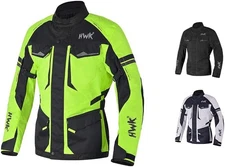 HWK Motorcycle Jacket for Men Adventure w/Cordura Fabric, Medium - Hi-vis Green